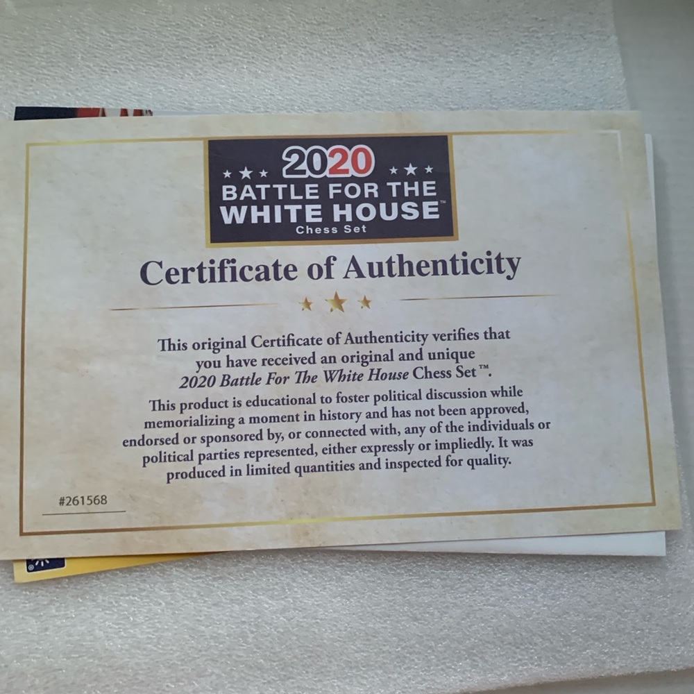 2020 Battle for the White House Chess Set w/ Board & 32 Pieces 3” - Picture 4 of 4